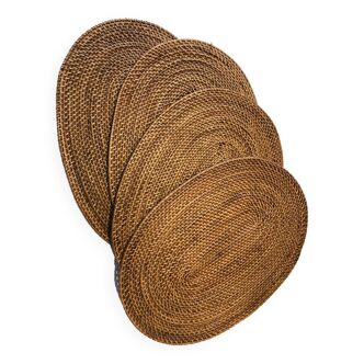 Natural brown colonial oval placemat