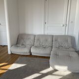 Modular sofa with 3 armchairs and pouf