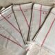 5 old tea towels, red monogram, vintage kitchen