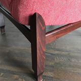 Couple of Italian midcentury modern design red armchairs 1950s