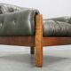 Fauteuil en cuir vert des années 70, Tchécoslovaquie.