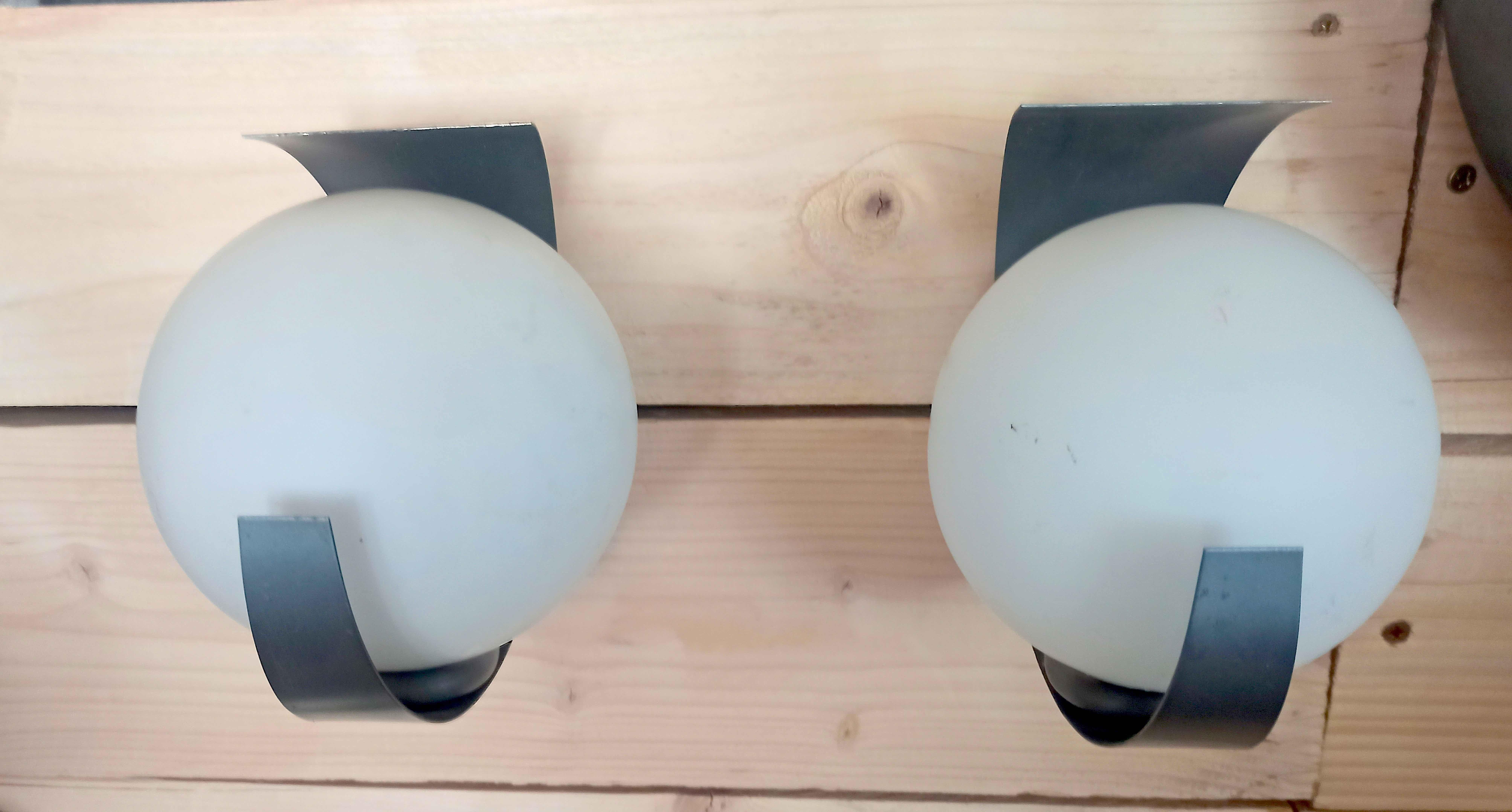 Pair of 70s space age wall lights