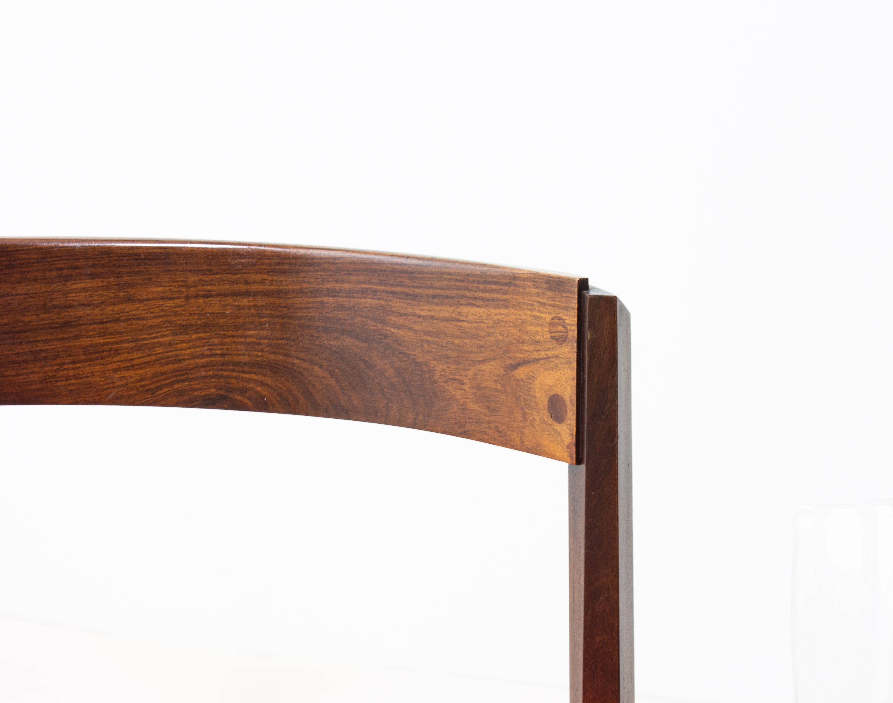 Set of 4 Dino Cavalli dining chairs in rosewood