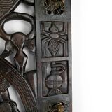 African door in carved wood and bronze of village chief Baboun, Cameroon, early 20th century
