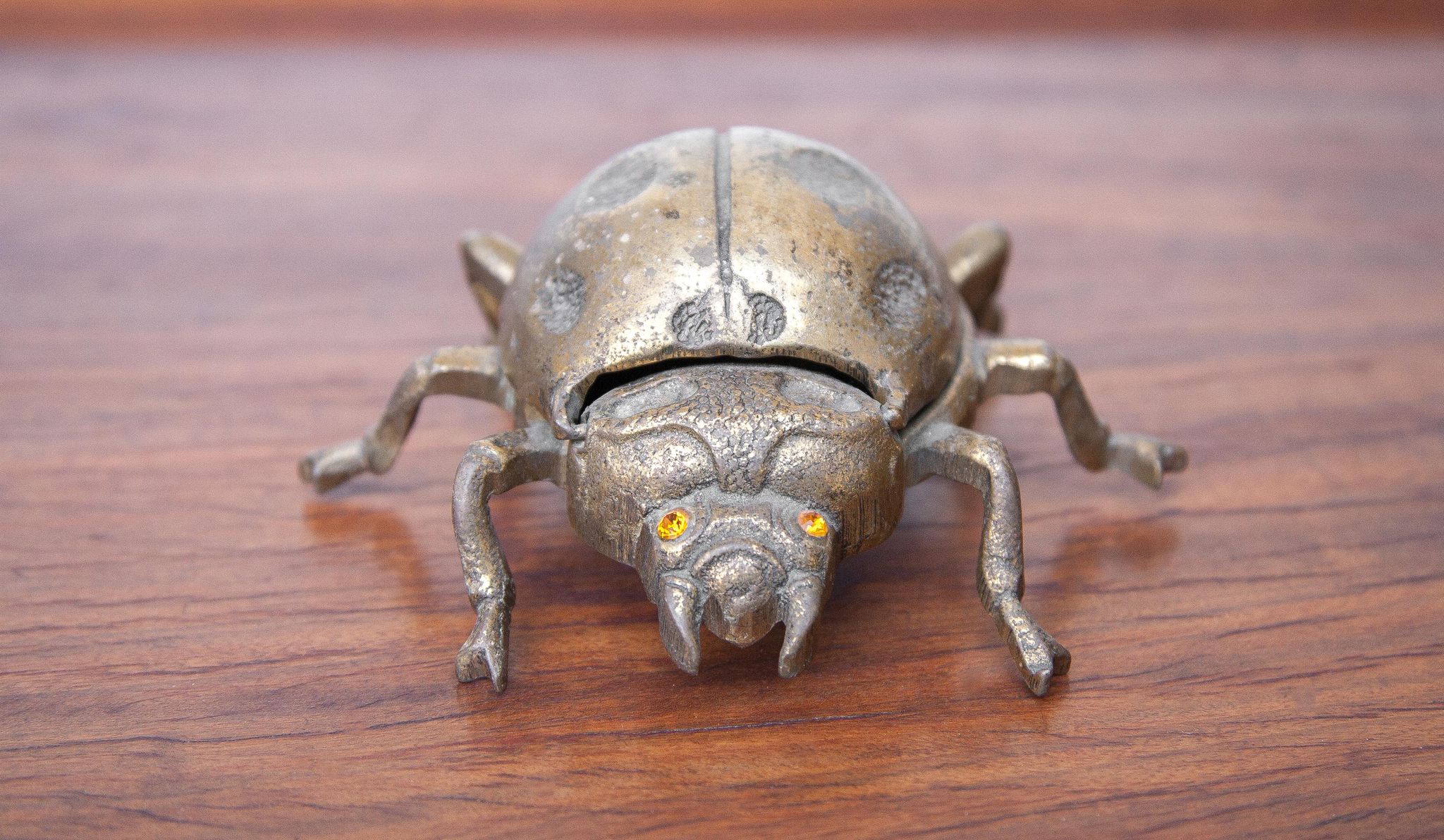 Vintage ashtray brass ladybug