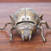Vintage ashtray brass ladybug