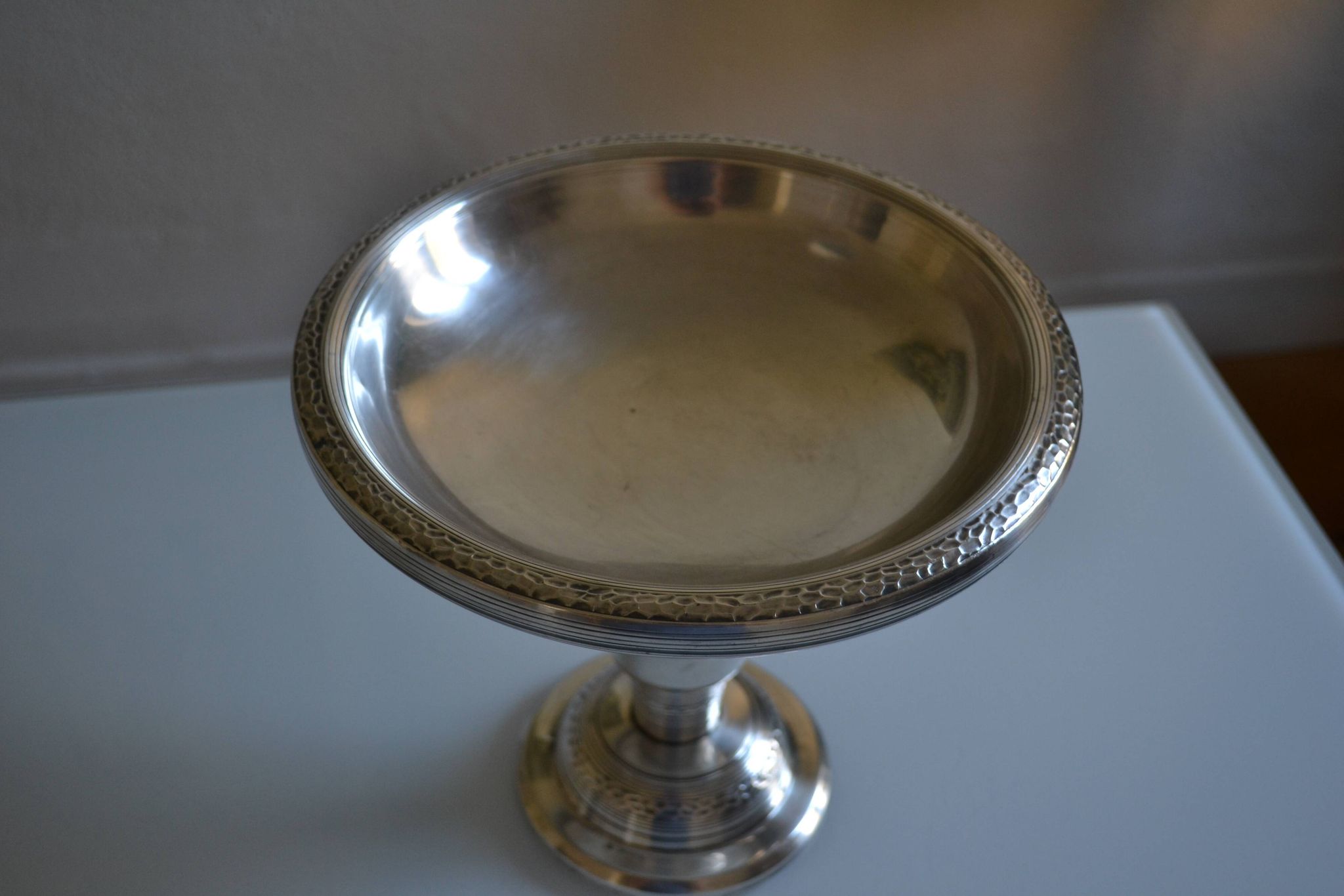 coupe centre de table art déco métal argenté 1930