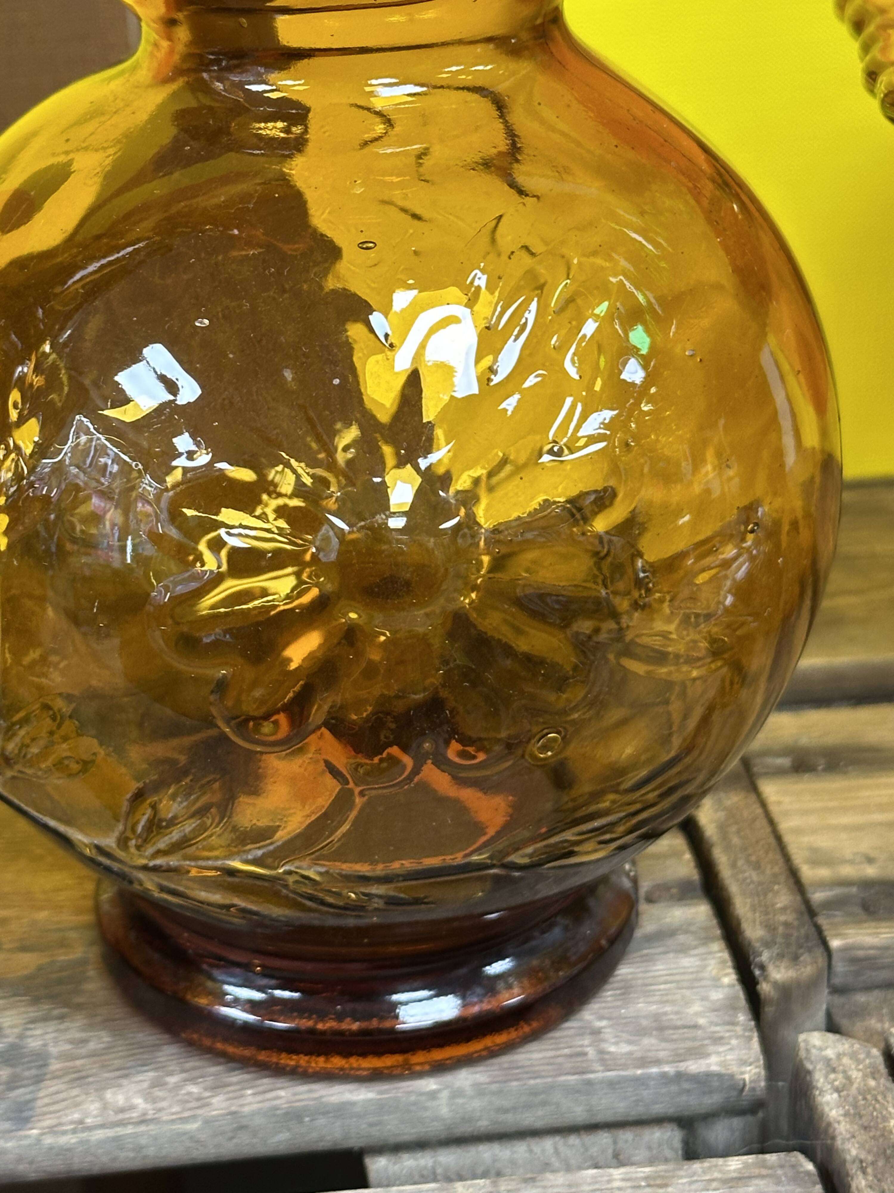 Large Italian Empoli glass carafes
