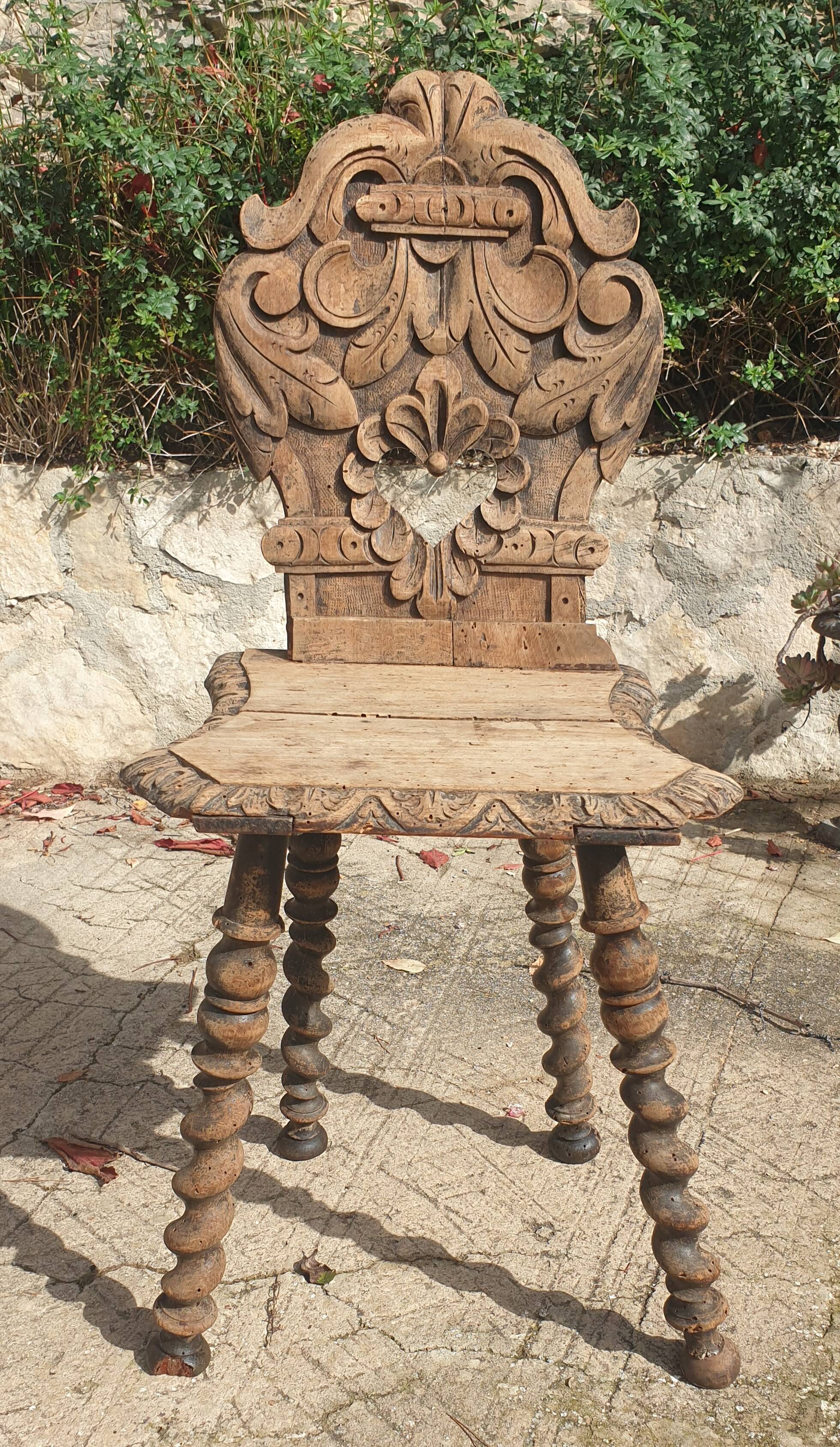 Carved oak chair