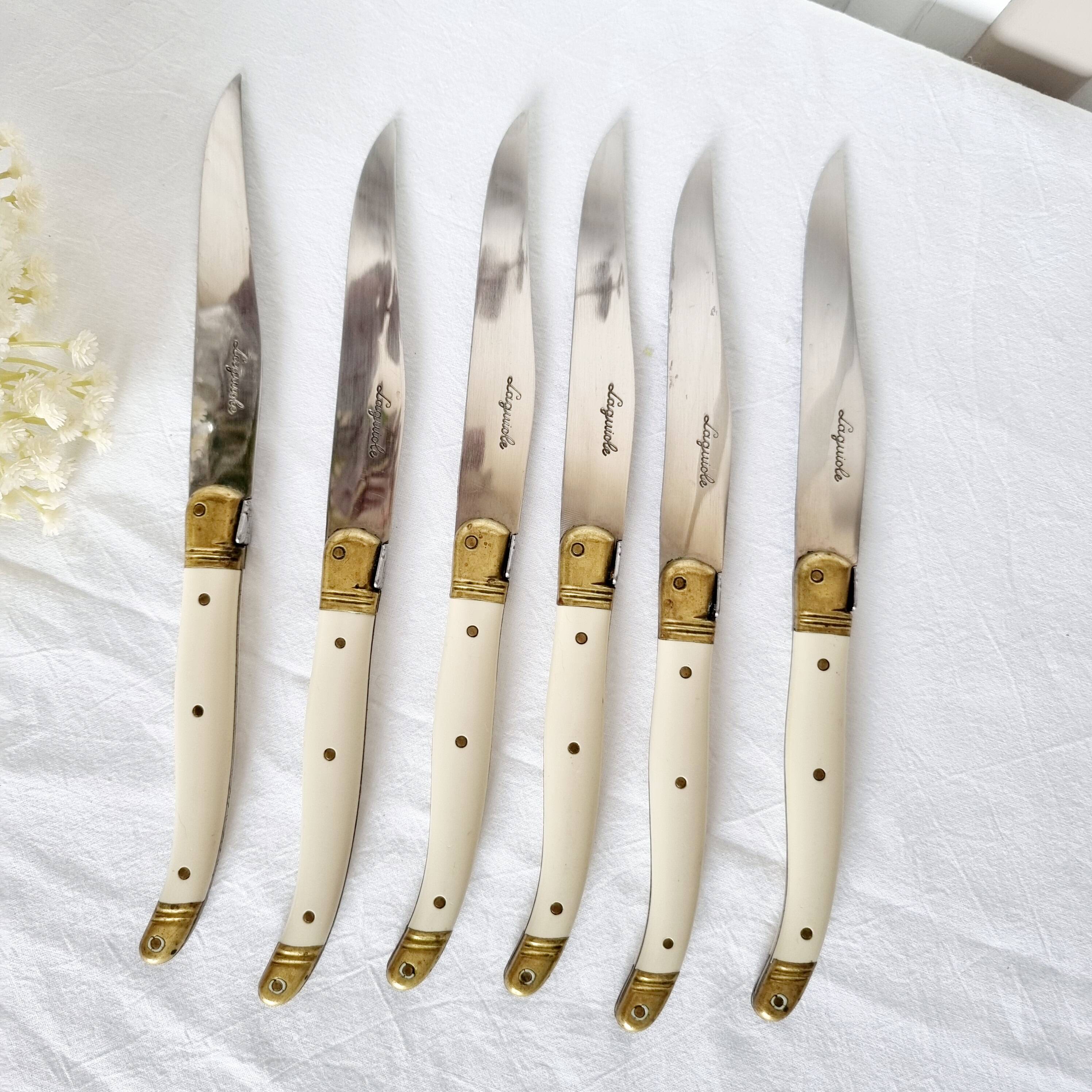 6 high-end Laguiole steak knives with ABS handles