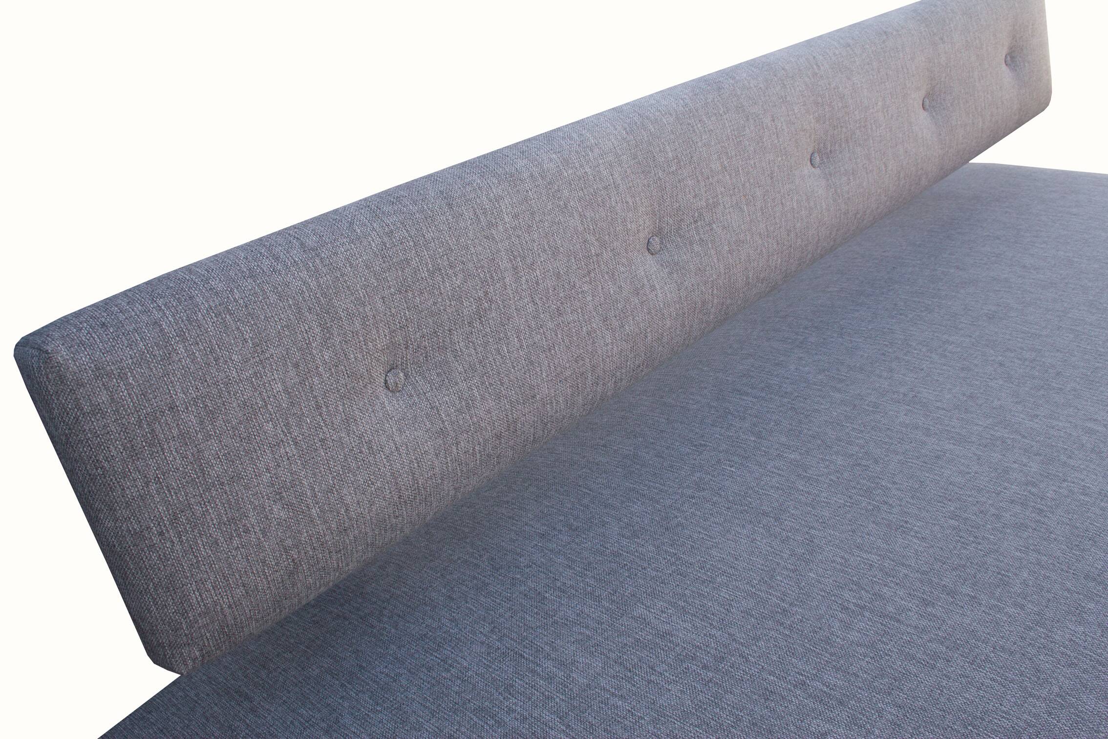 1950s daybed in grey, new polstery and fabric