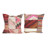 Set of 2 vintage kilim cushion covers 48x48 cm
