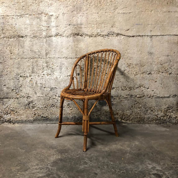 Vintage rattan basket chair