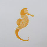 Engraving 1 yellow seahorse color