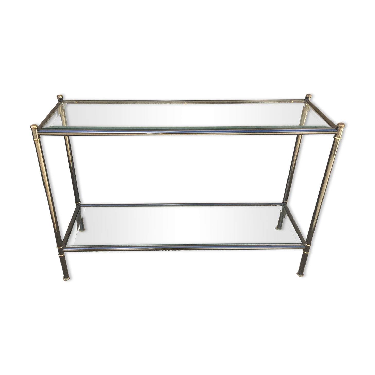 Metal and glass console 1970s