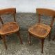 Series of 10 vintage bentwood curved wood bistro chairs