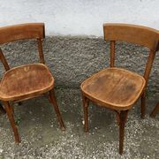 Series of 10 vintage bentwood curved wood bistro chairs