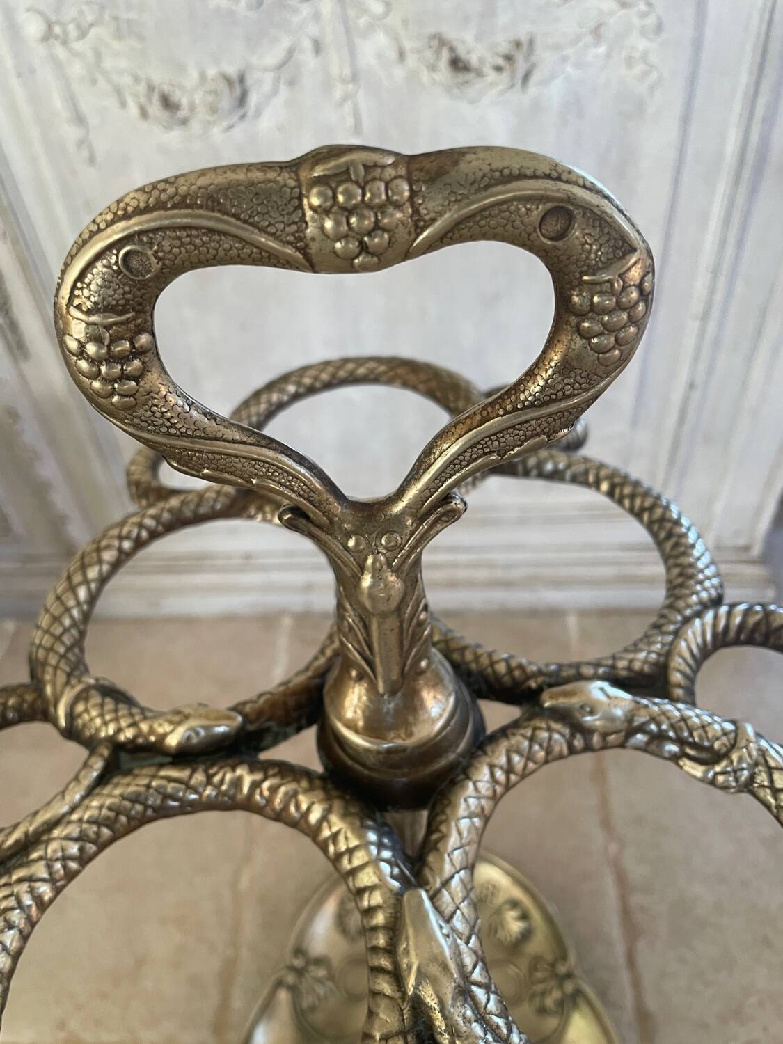 Art Nouveau style solid brass umbrella stand
