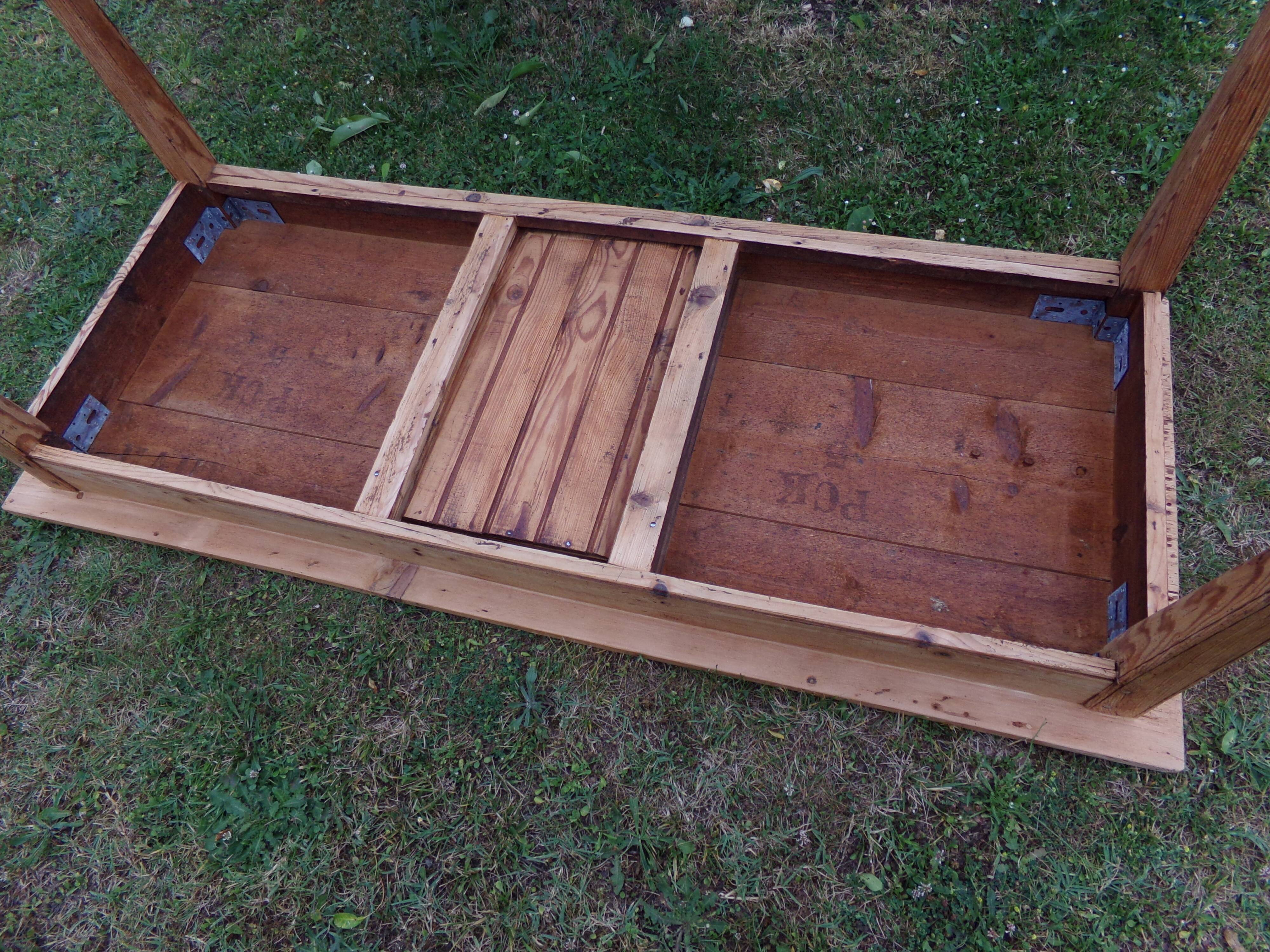 Farmhouse table in raw wood