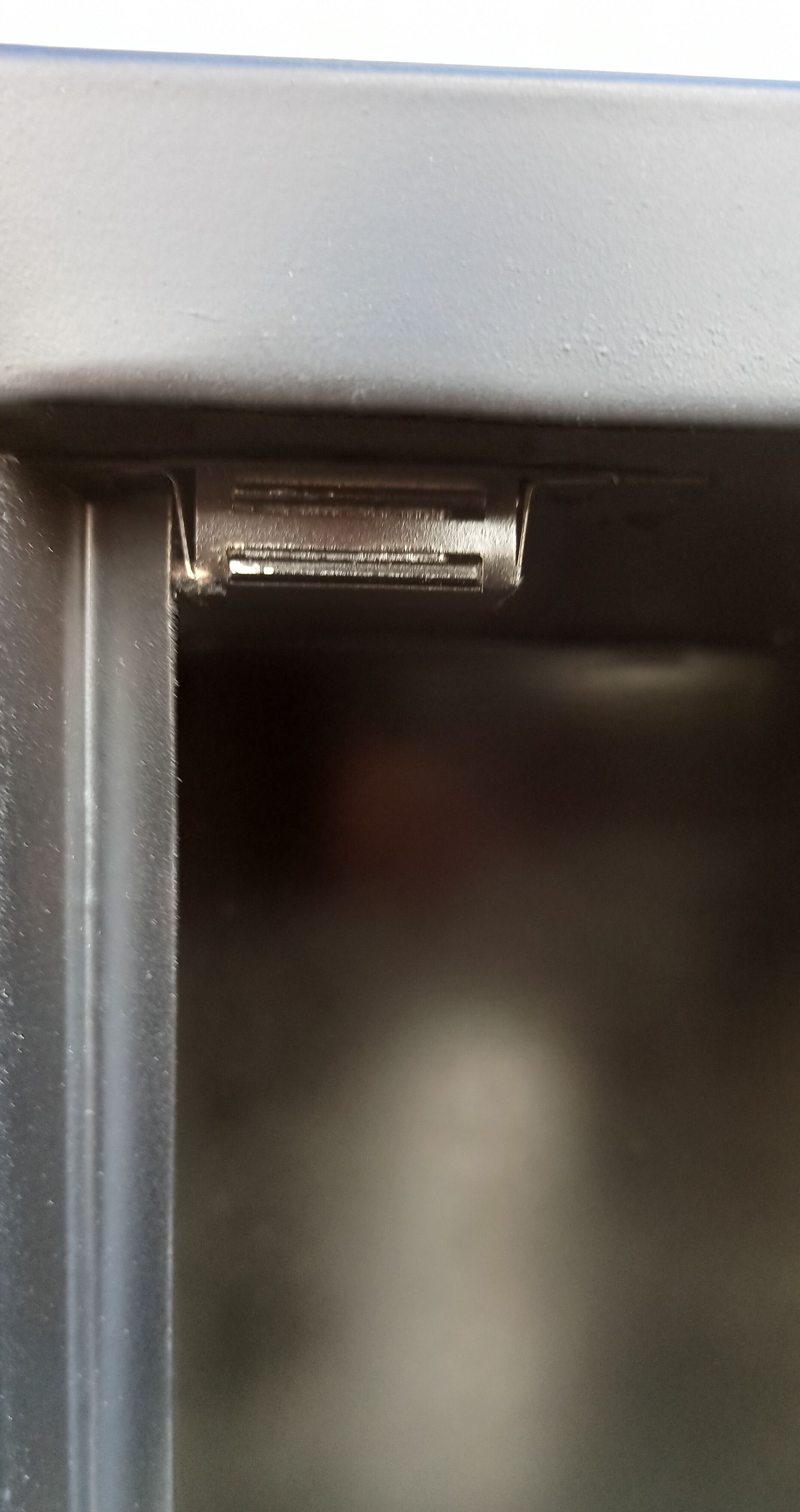 Black metal cabinet 2 doors and shelves