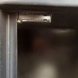 Black metal cabinet 2 doors and shelves