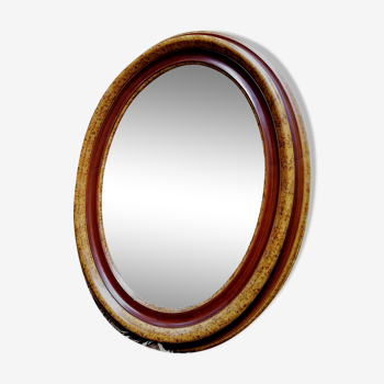 Art deco style bevelled oval mirror