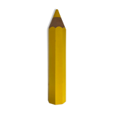 Lampe en forme de crayon jaune éditée par Vilac, France, 1980