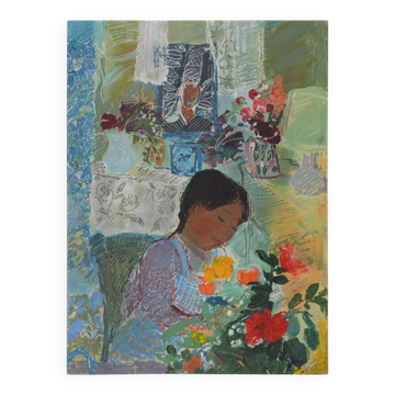 Nancy DELOUIS: Little Girl, original signed lithograph