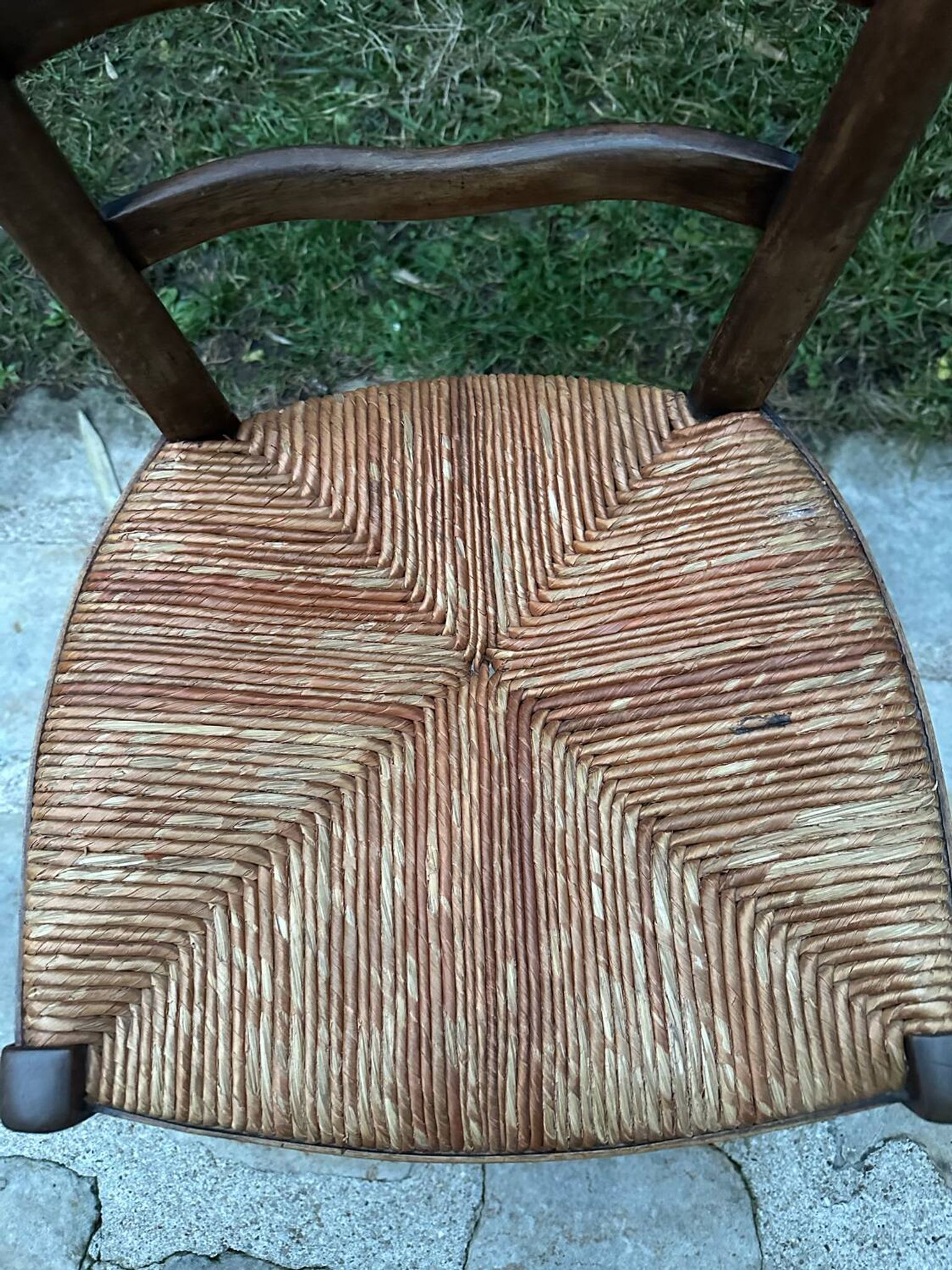 Pair of antique straw-seated chairs