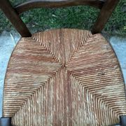 Pair of antique straw-seated chairs