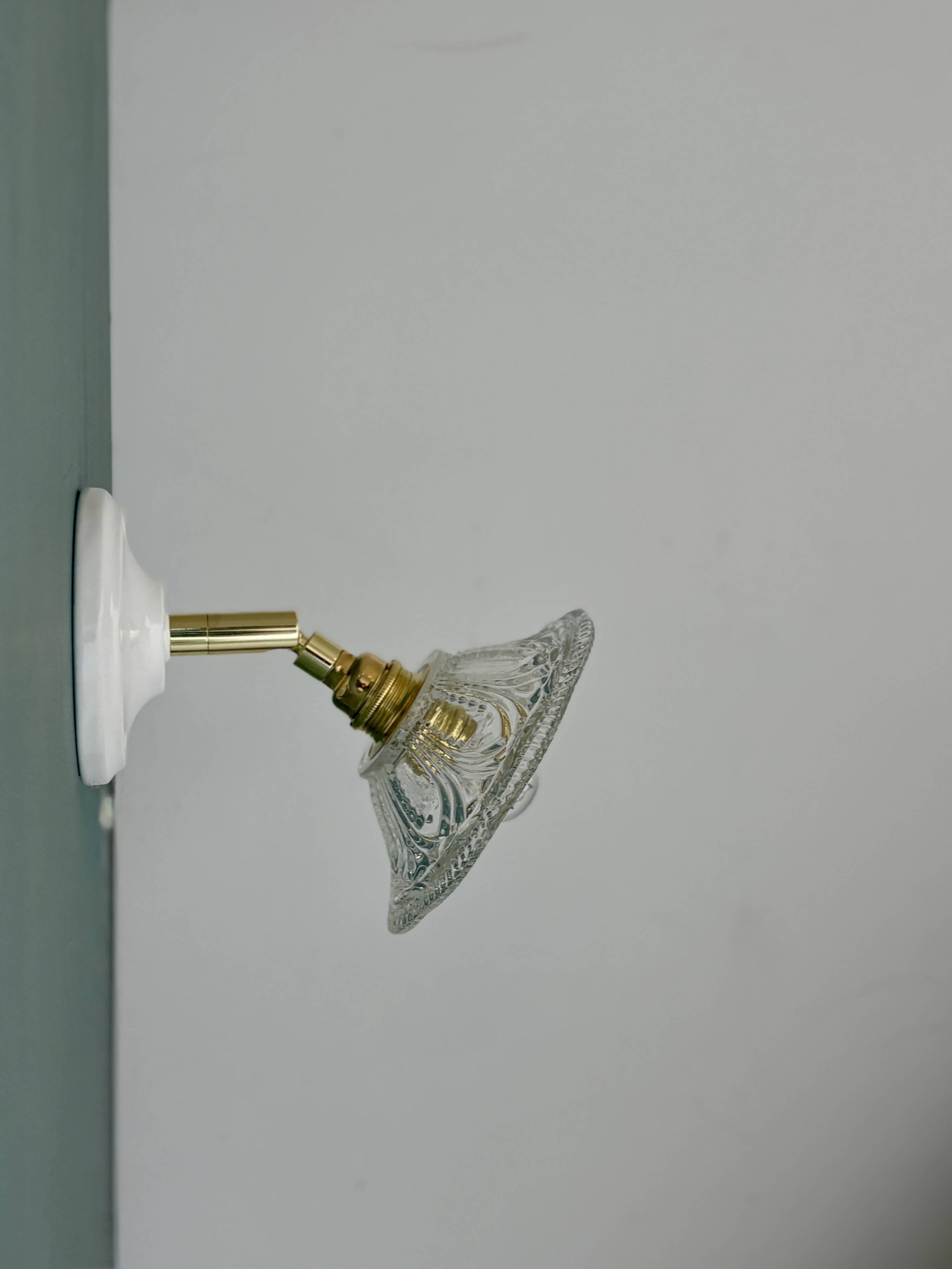 Vintage glass cut lampshade - tableware collection