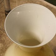 Opaline glass vase, cream colour.