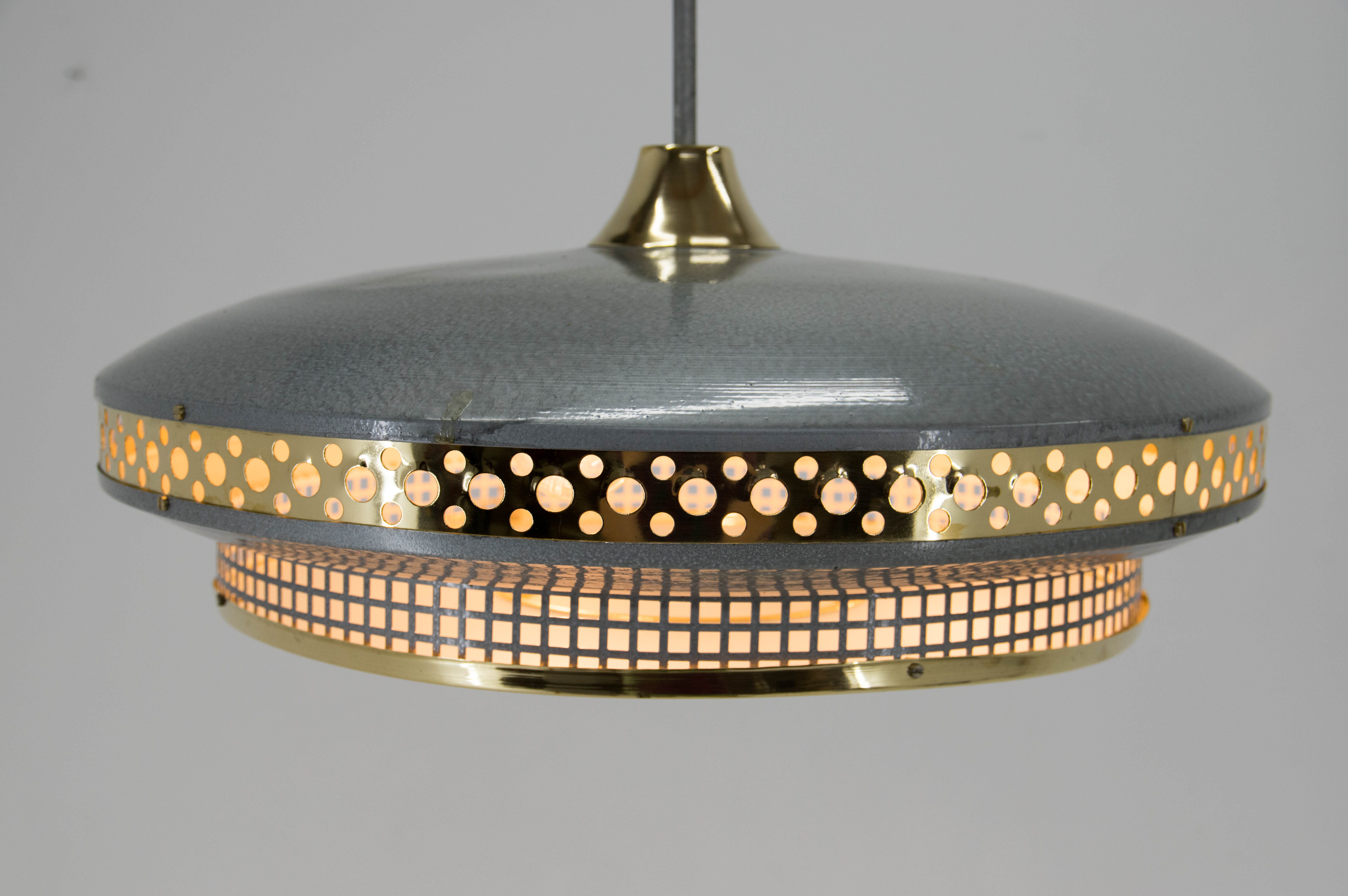 Space Age Metal Pendant by LUDIB Bratislava, Czechoslovakia, 1960's