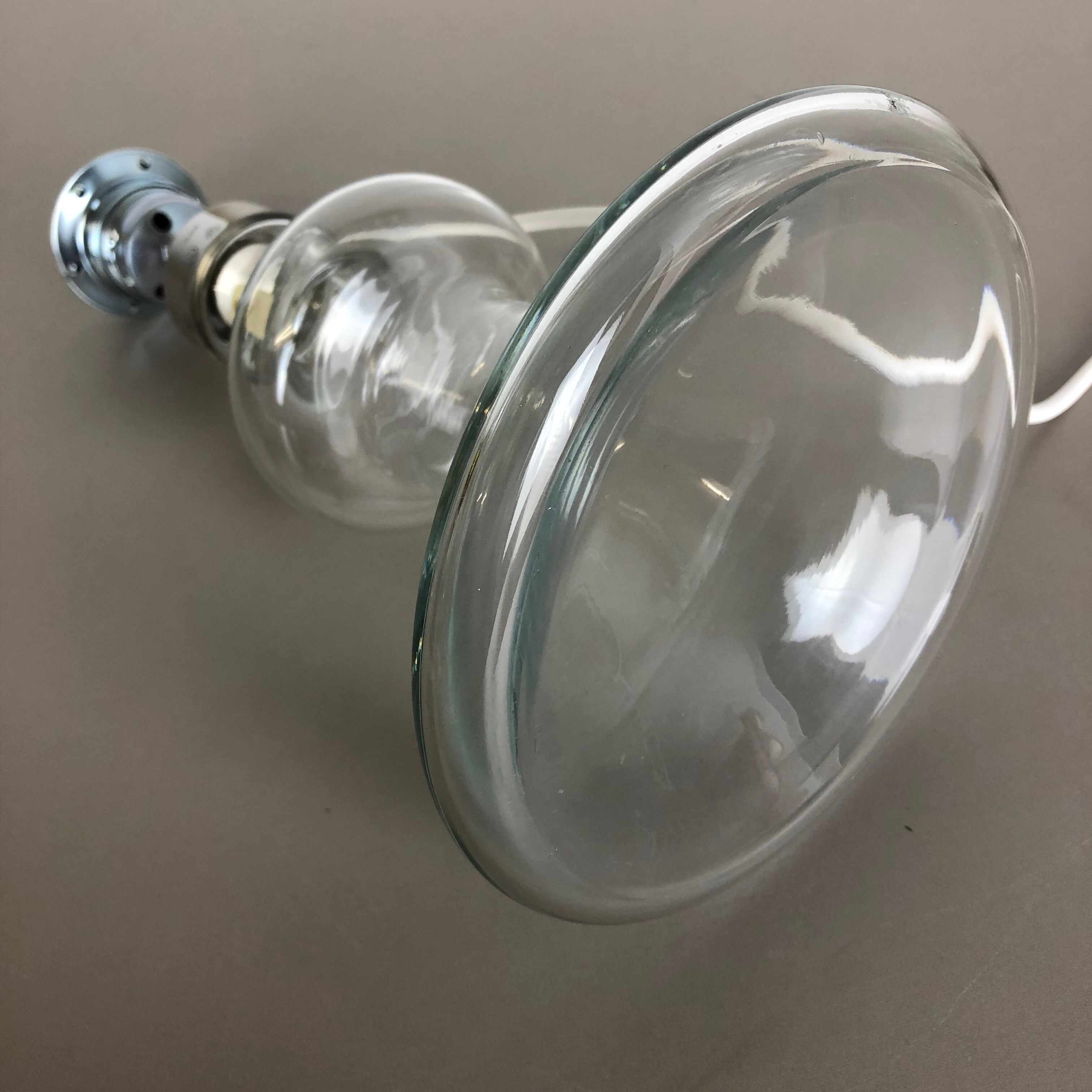 danish modern clear glass Table Light base by HOLMEGAARD, Denmark 1970s