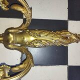 Pair of gilt bronze caryatid sconces