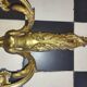 Pair of gilt bronze caryatid sconces