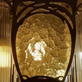 Lustre Art Nouveau style Guimard en bronze nickelé