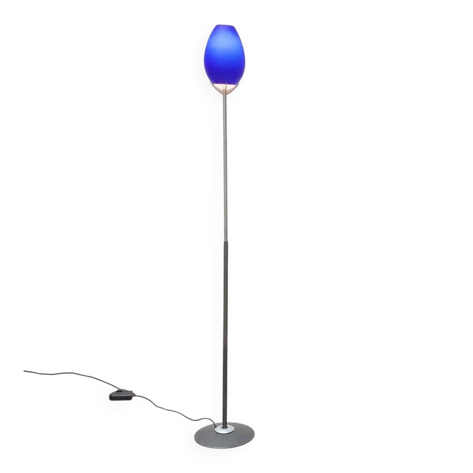 Vintage postmodern floor lamp in Italian glass by Lucente.