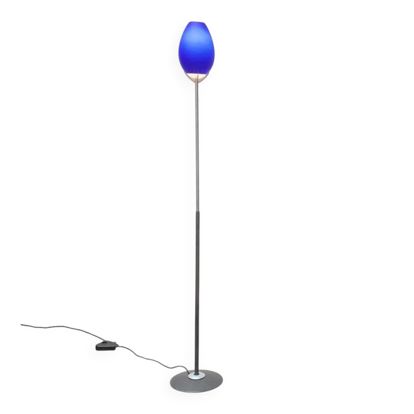 Lampe sur pied vintage postmoderne en verre italien de Lucente