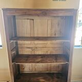 Large antique wooden kitchen furniture – bookshelf / crockery cabinet