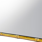 Miroir bamboo métal doré