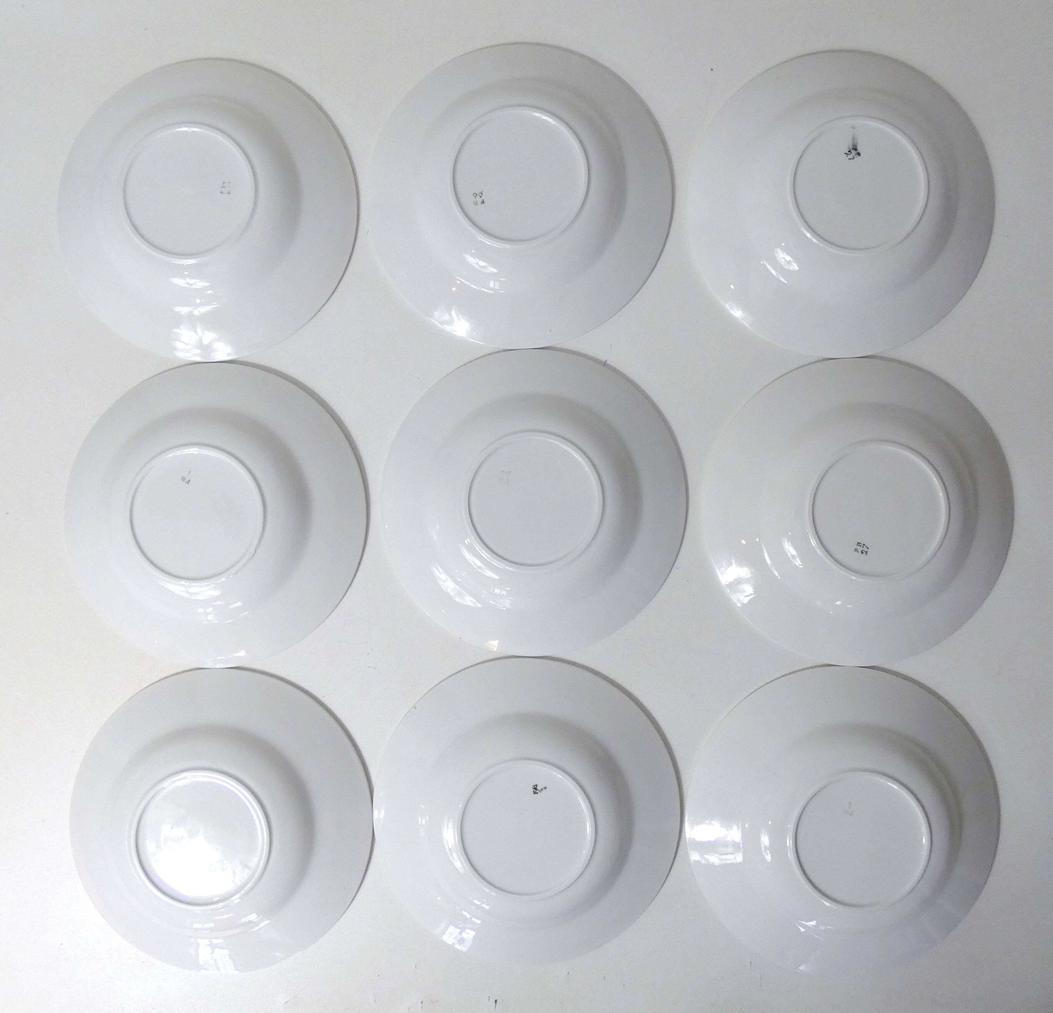 9 FB Digoin pink soup plates