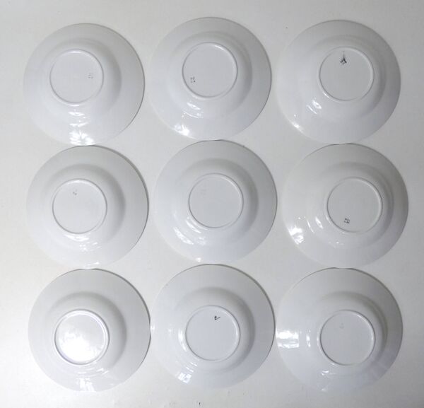 9 assiettes creuses FB Digoin rose