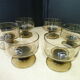 Set of 6 cuts in smoked glass vintage 70s