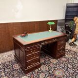 Classic English Desk with Green Leather
