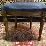 Suite of 6 Louis XVI style cane and velvet chairs