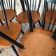Lot of 8 Scandinavian chairs feet compass stamped Hiller