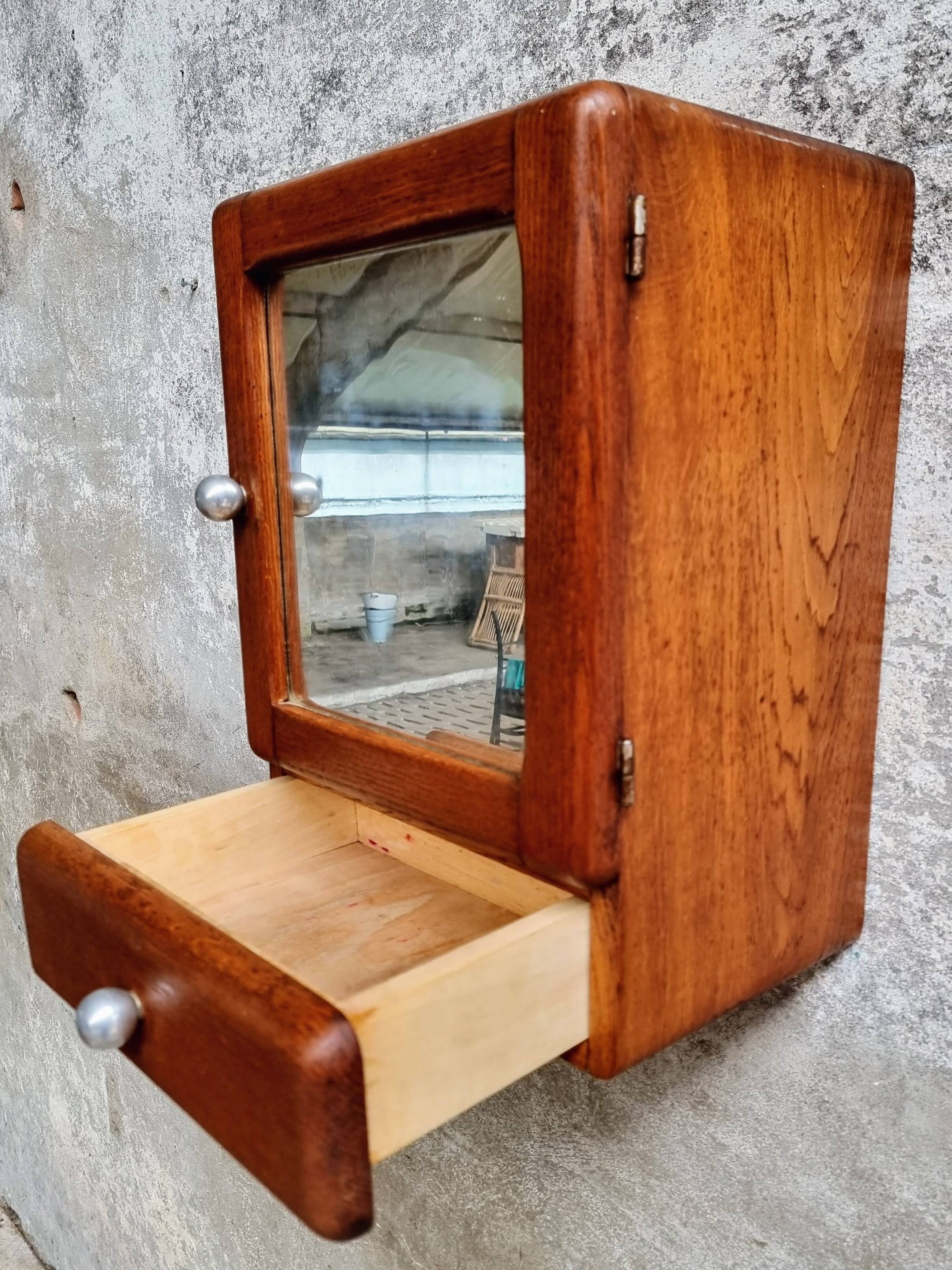 Ancien placard suspendu armoire à pharmacie armoire de salle de bain en chêne
