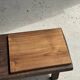Rectangular solid teak platter with carved edges 33x24