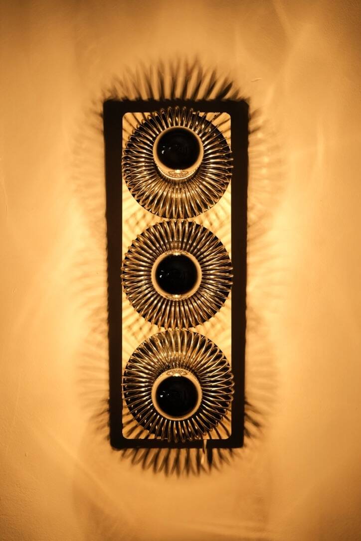 Grande applique à ressorts, Philippe Rogier pour Oxar, France, 1970s